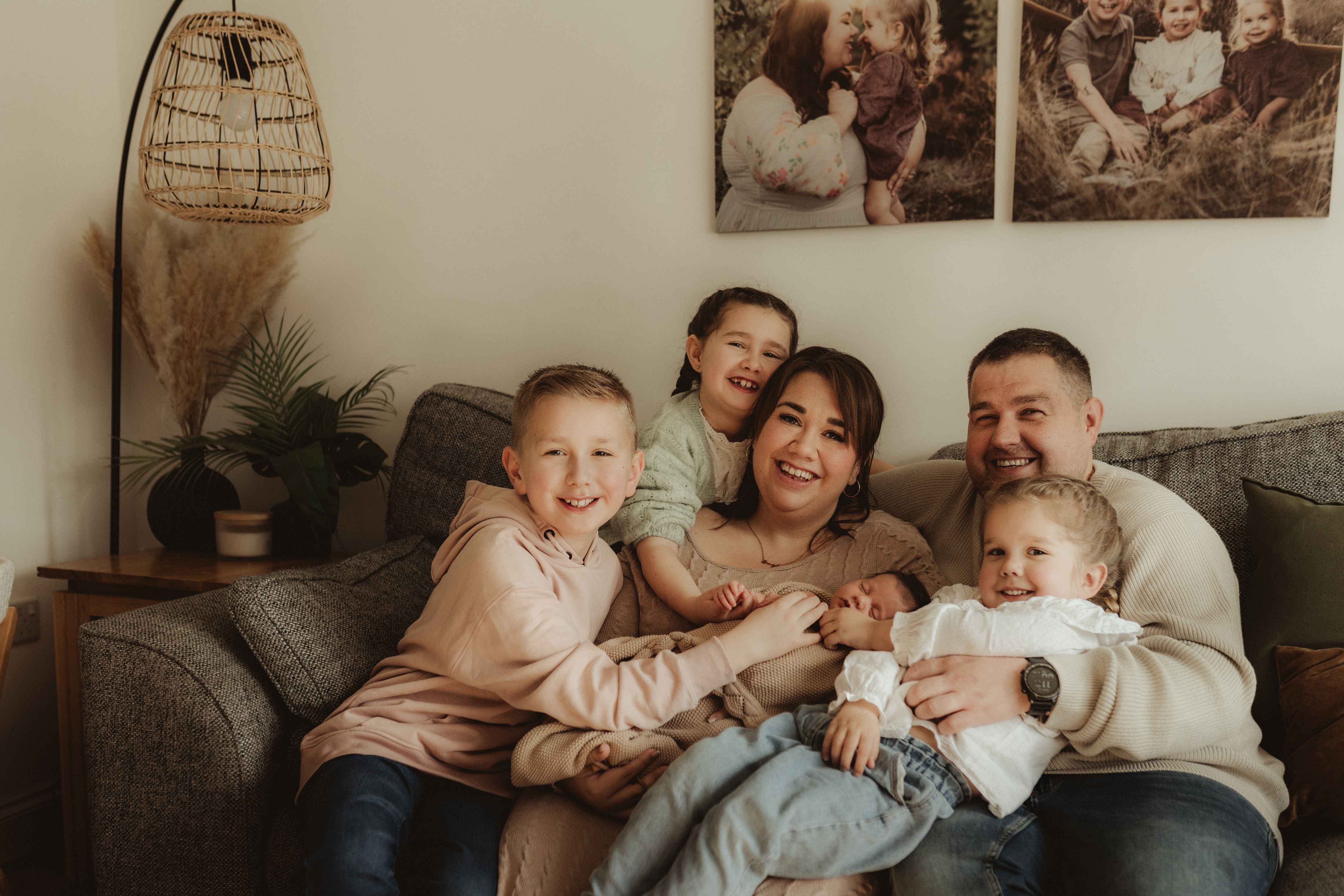 Family photo with my wife and 4 kids